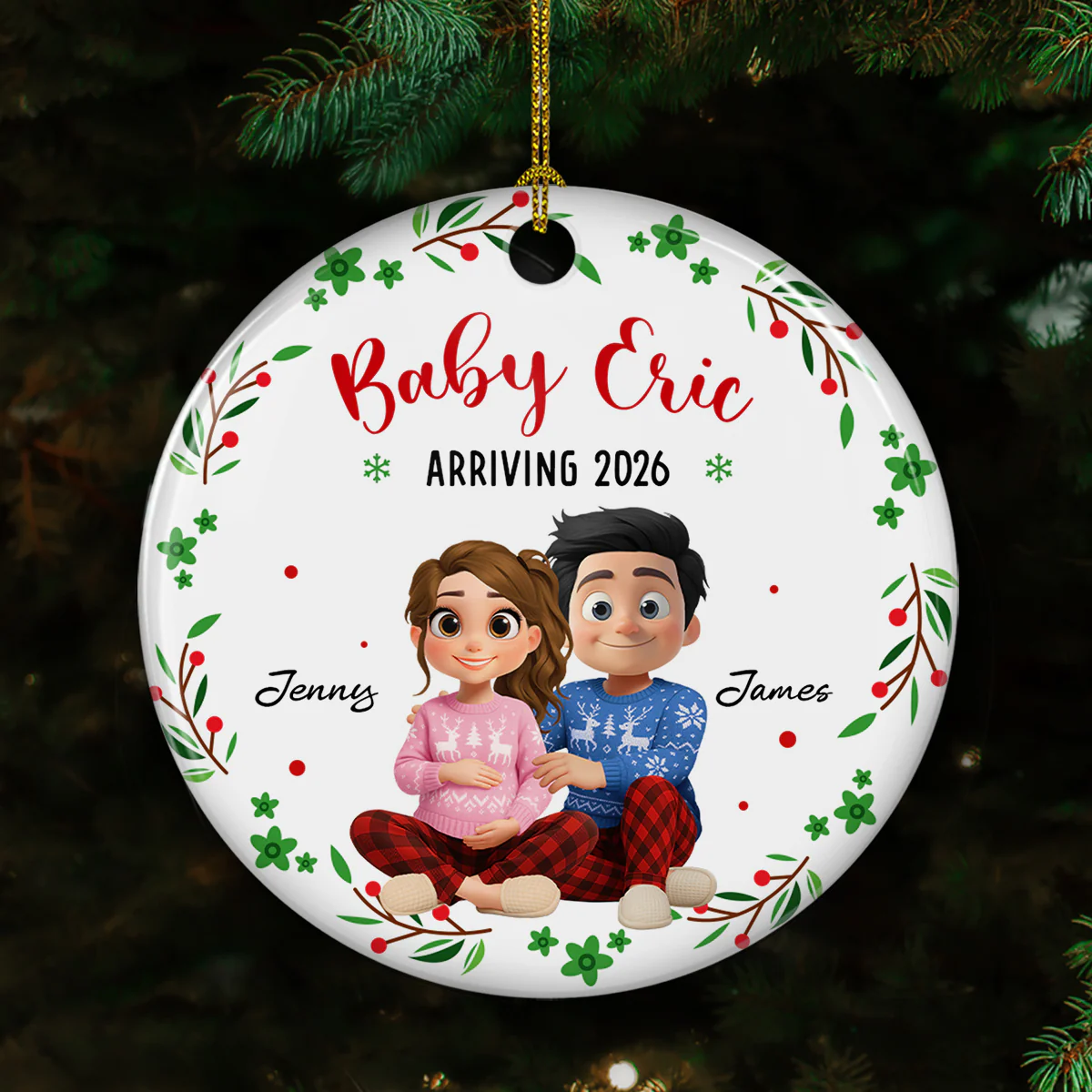 Arrive To This World - Personalized Custom Ceramic Ornament - Image 2