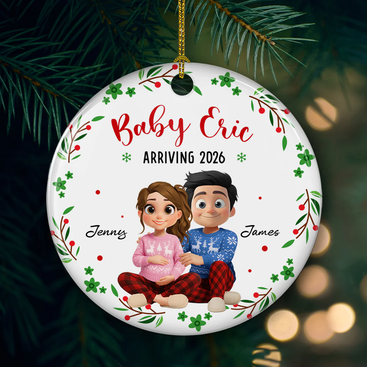 Arrive To This World - Personalized Custom Ceramic Ornament - Image 4