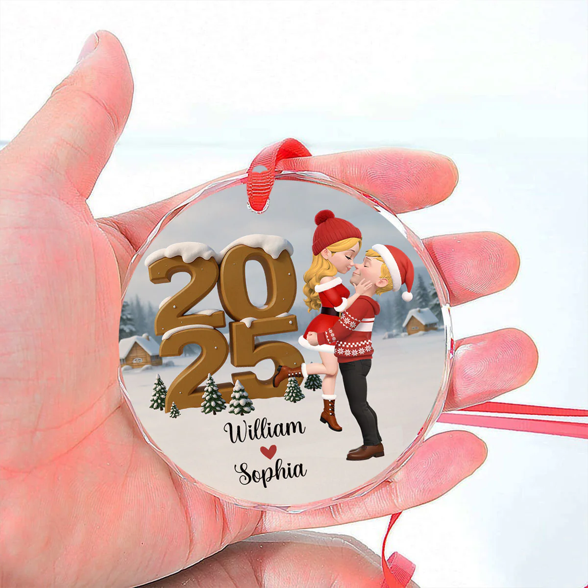 As A Couple Now Onwards - Personalized Custom 3D Effect Glass Ornament - Image 5