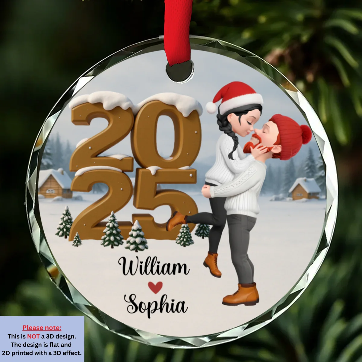 As A Couple Now Onwards - Personalized Custom 3D Effect Glass Ornament - Image 6