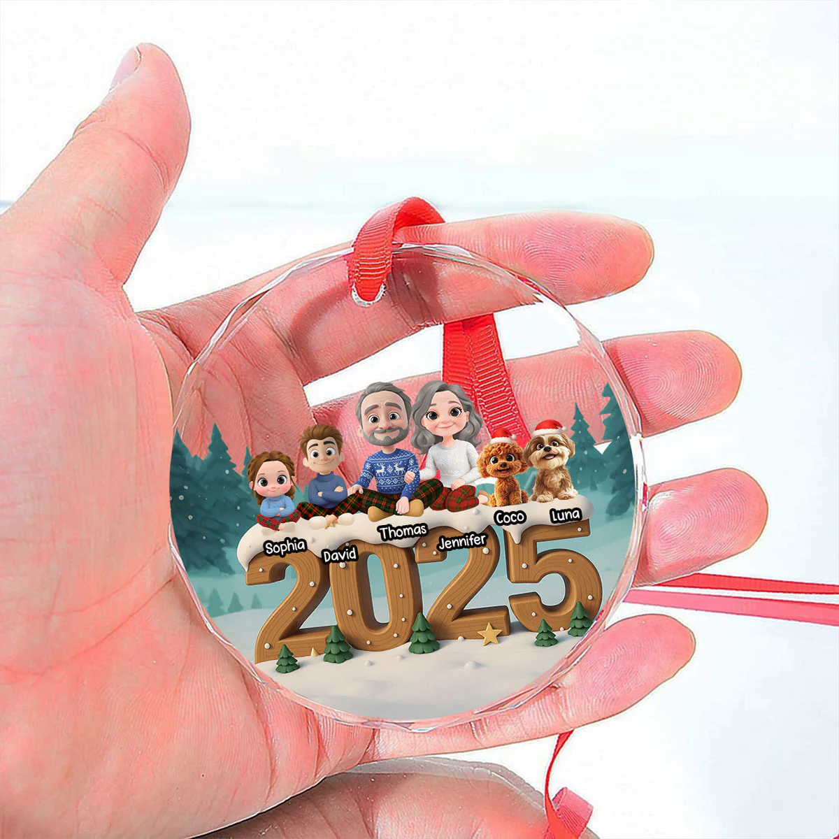 As A Family Now Onwards - Personalized Custom 3D Effect Glass Ornament - Image 5