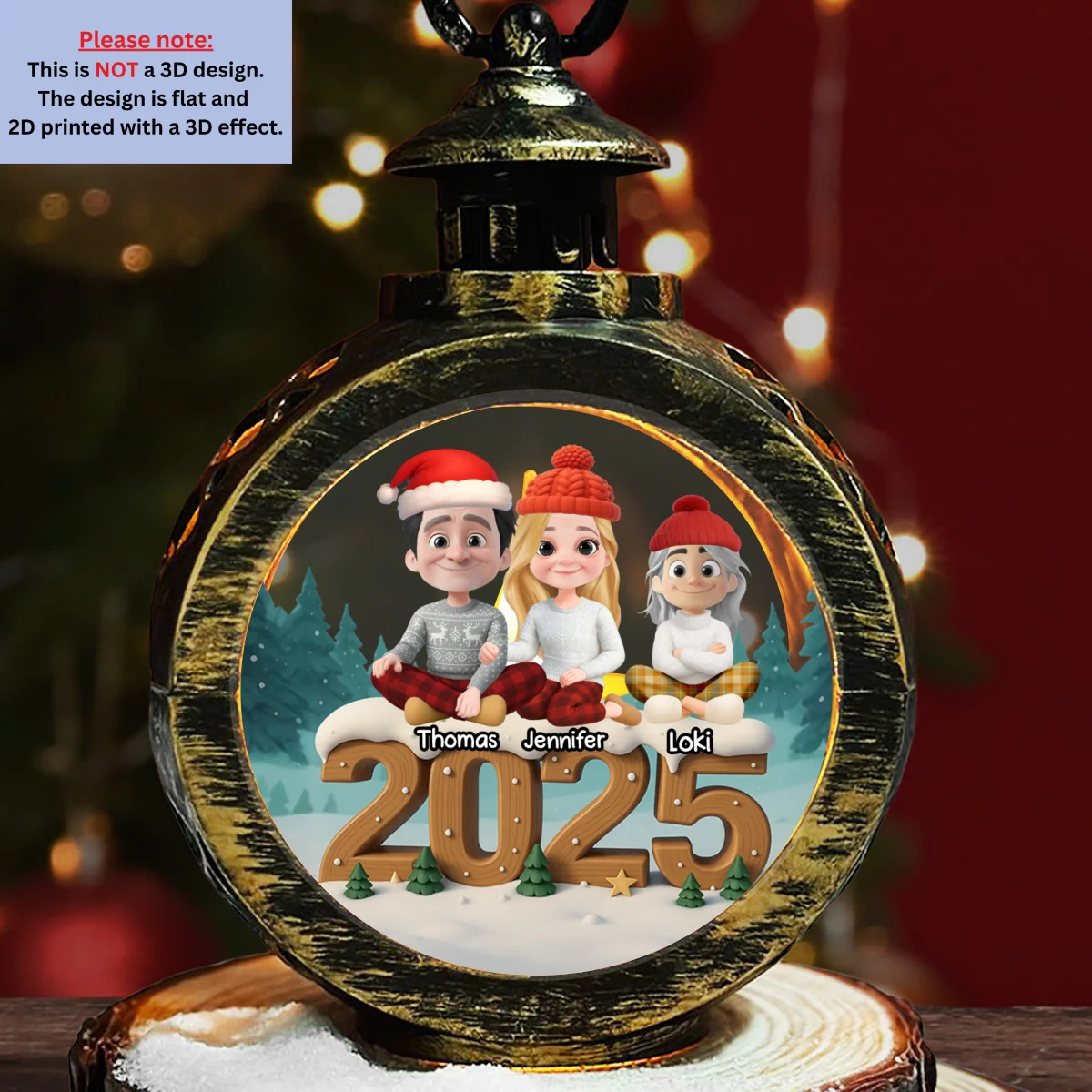 As A Family Now With Cats - Personalized Custom 3D Effect Christmas Lantern - Image 8
