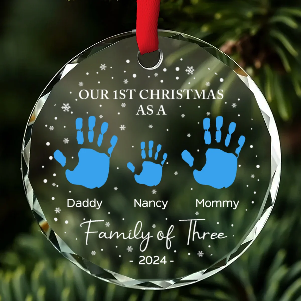 As A Family Of Four - Personalized Custom Glass Ornament - Image 6