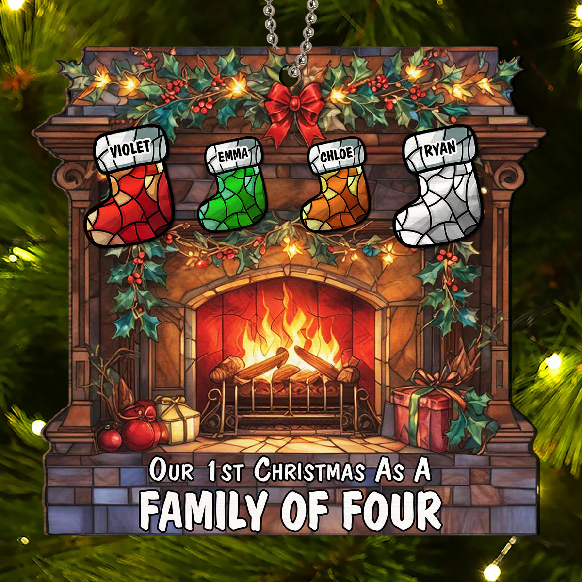 As A Family Of - Personalized Custom Suncatcher Ornament - Image 3