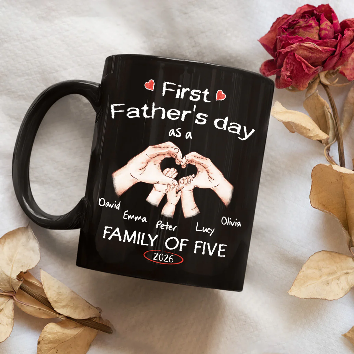 As A Family Of Three Fathers Day - Personalized Custom Coffee Mug - Image 5