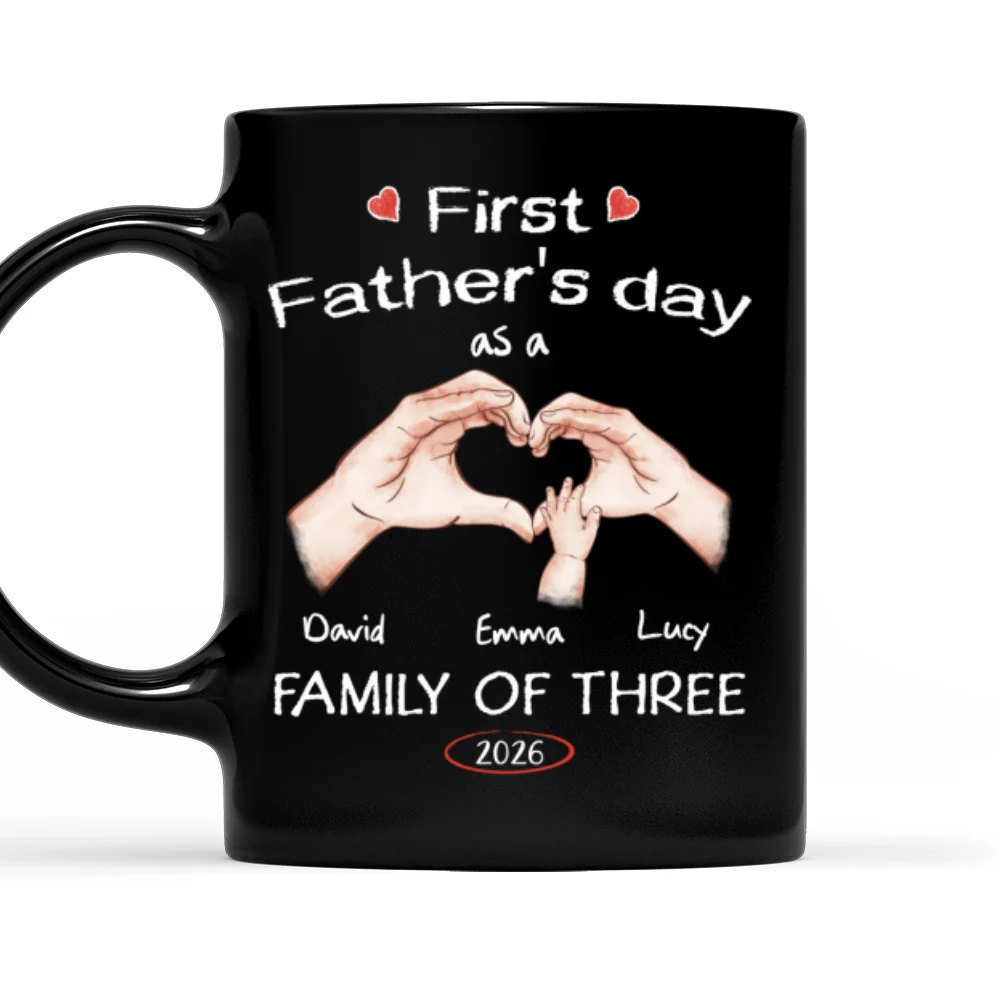 As A Family Of Three Fathers Day - Personalized Custom Coffee Mug - Image 7