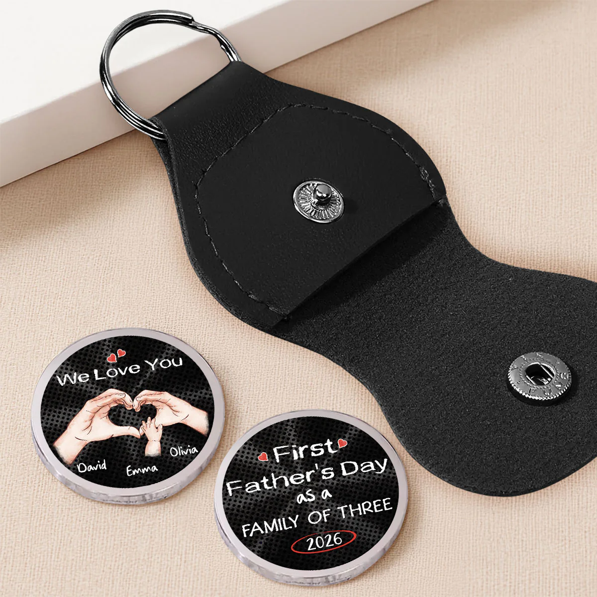  As A Family Of Three Fathers Day - Personalized Custom Pocket Hug - Image 2