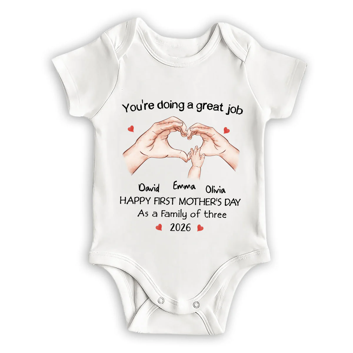 As A Family Of Three - Personalized Custom Baby Onesie