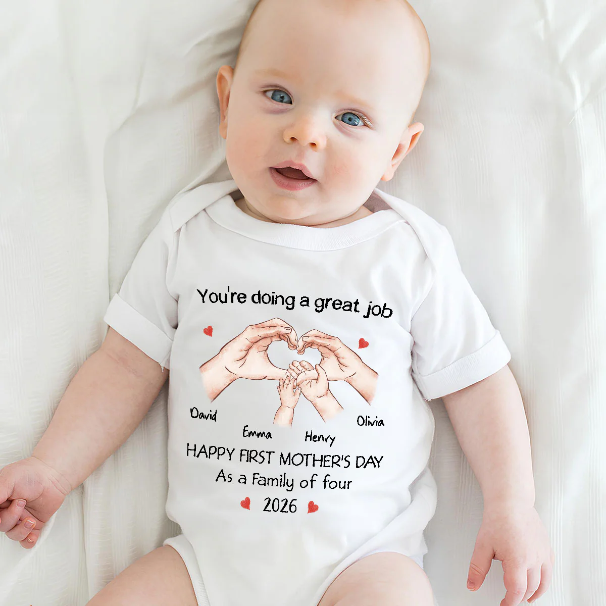 As A Family Of Three - Personalized Custom Baby Onesie - Image 3