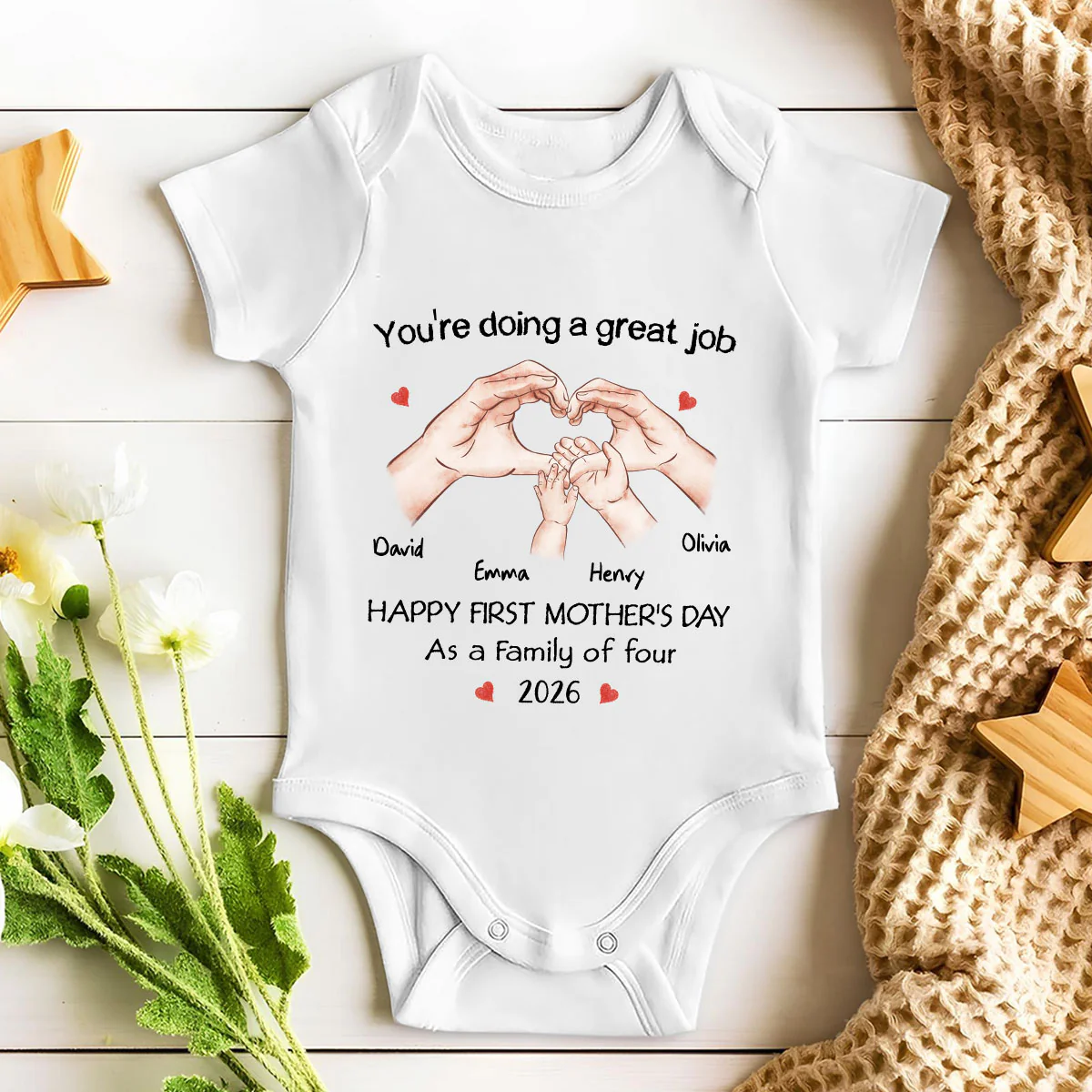 As A Family Of Three - Personalized Custom Baby Onesie - Image 5