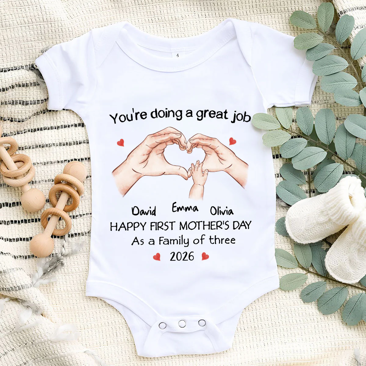 As A Family Of Three - Personalized Custom Baby Onesie - Image 6