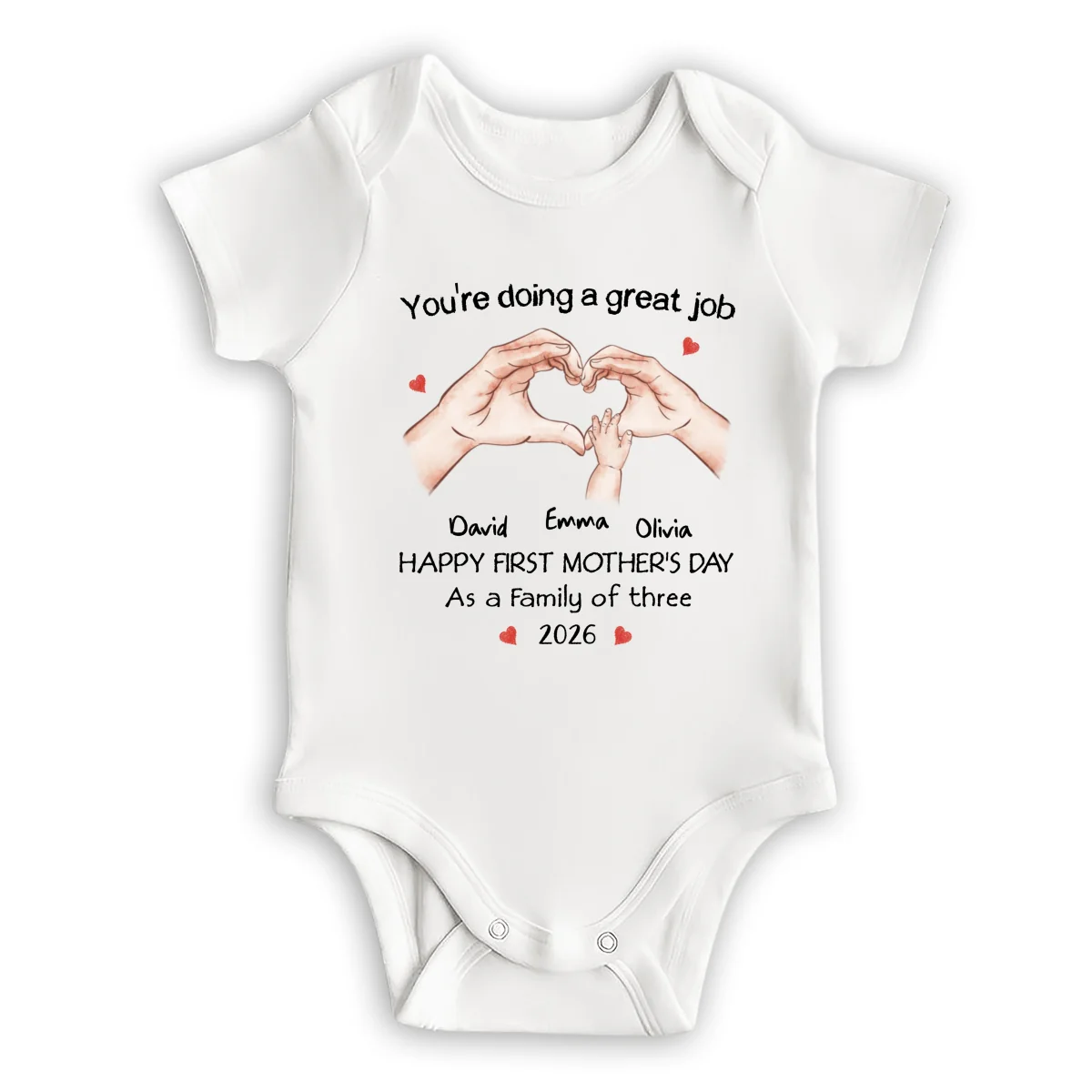 As A Family Of Three - Personalized Custom Baby Onesie - Image 7