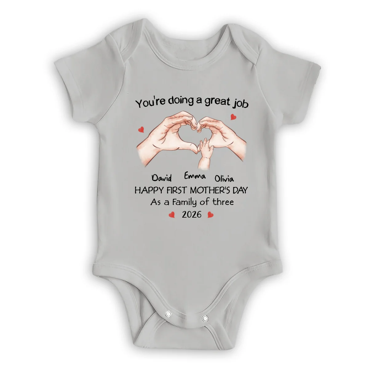 As A Family Of Three - Personalized Custom Baby Onesie - Image 8