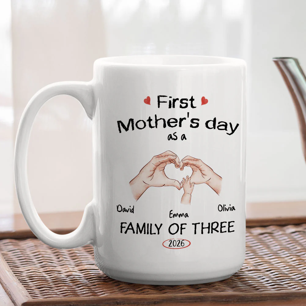 As A Family Of Three - Personalized Custom Coffee Mug - Image 6