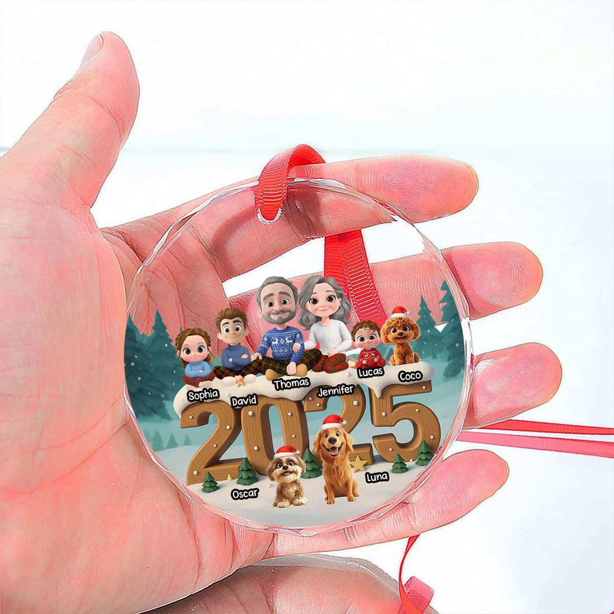 As A Family Onwards Extended Ver - Personalized Custom 3D Effect Glass Ornament - Image 5