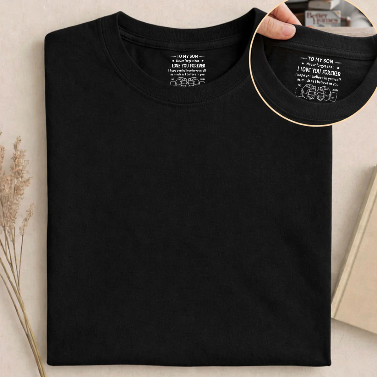 As Much As - Personalized Custom Inside Neck Print T-shirt - Image 4