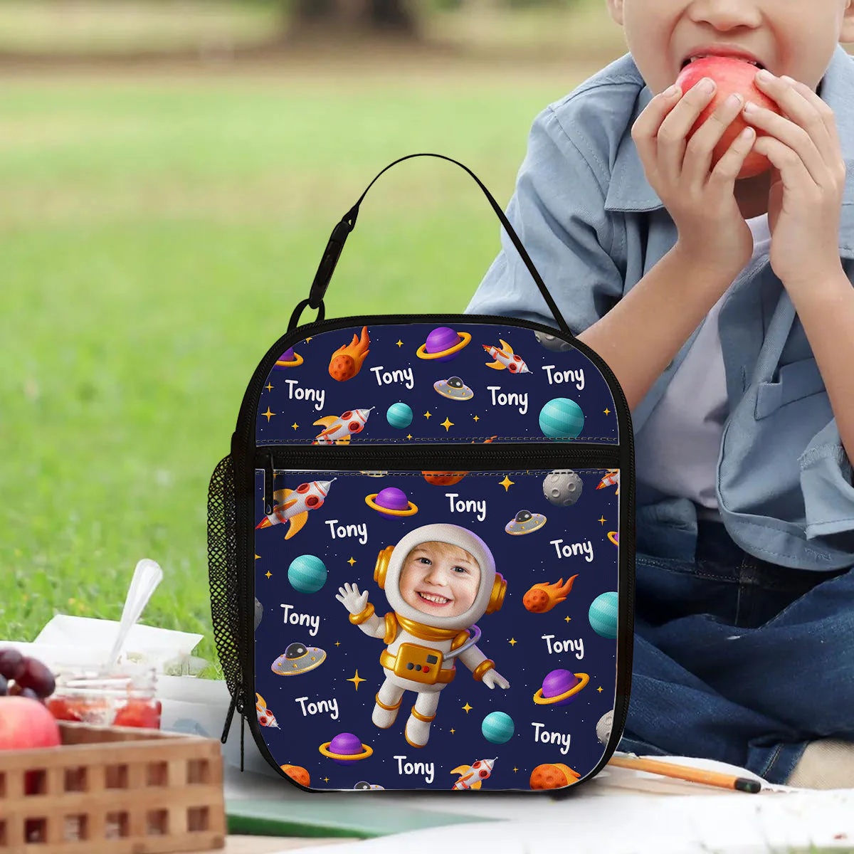 Astronaut In Space - Personalized Custom Insulated Lunch Bag - Image 4