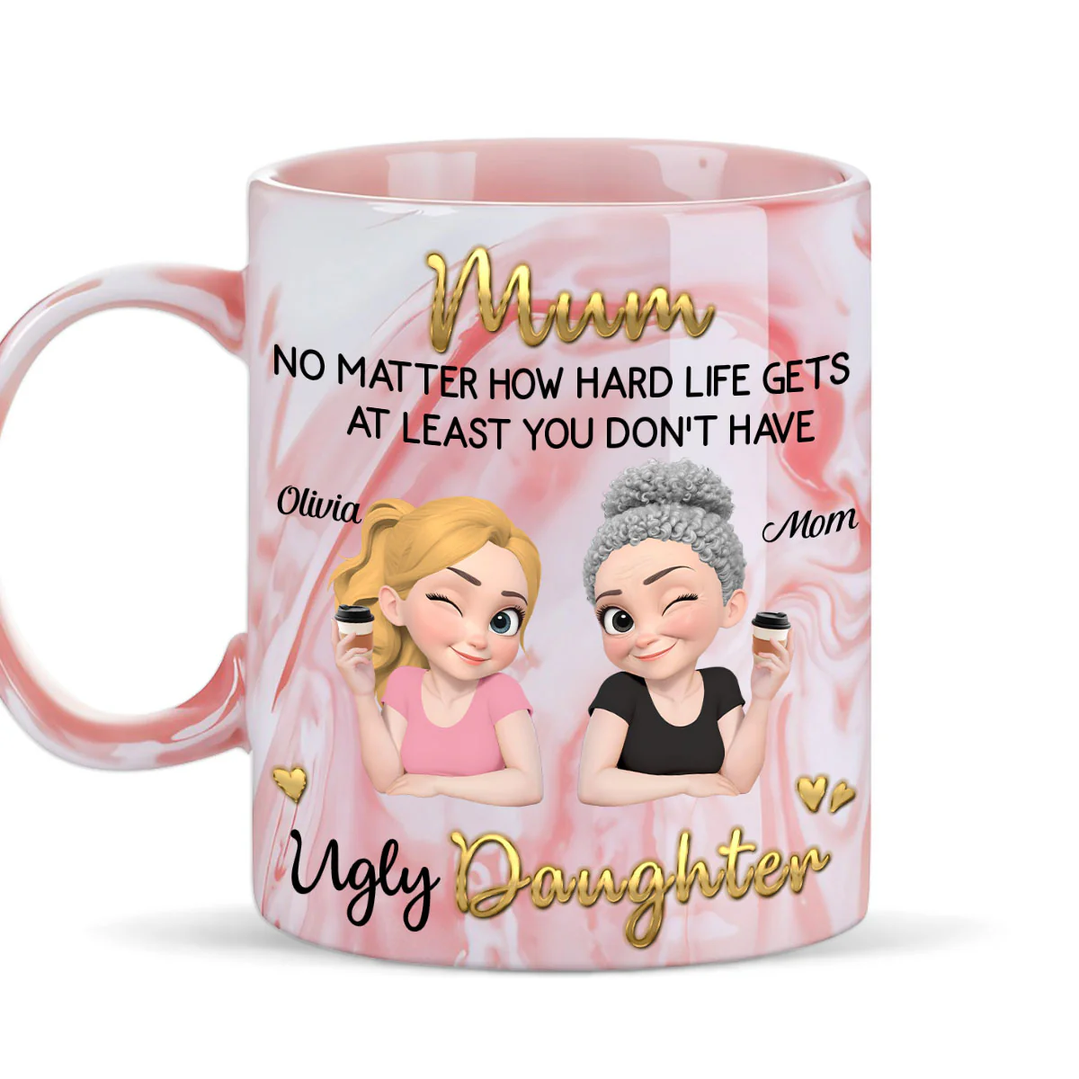 At Least - Personalized Custom Pink Marble Mug