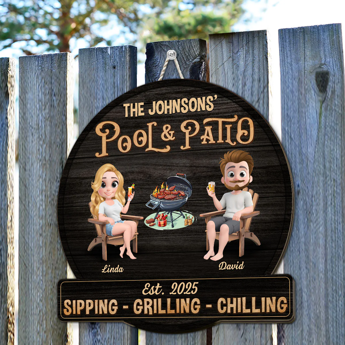 At Pool And Patio - Personalized Custom Wood Sign - Image 4