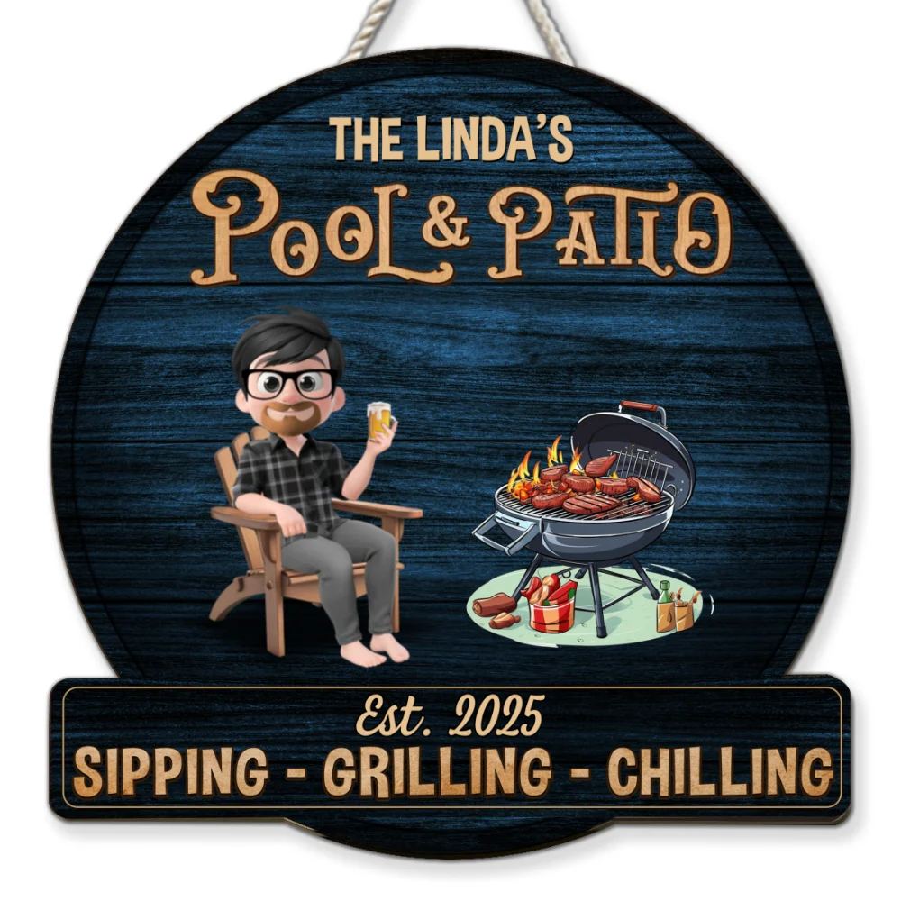 At Pool And Patio - Personalized Custom Wood Sign - Image 6