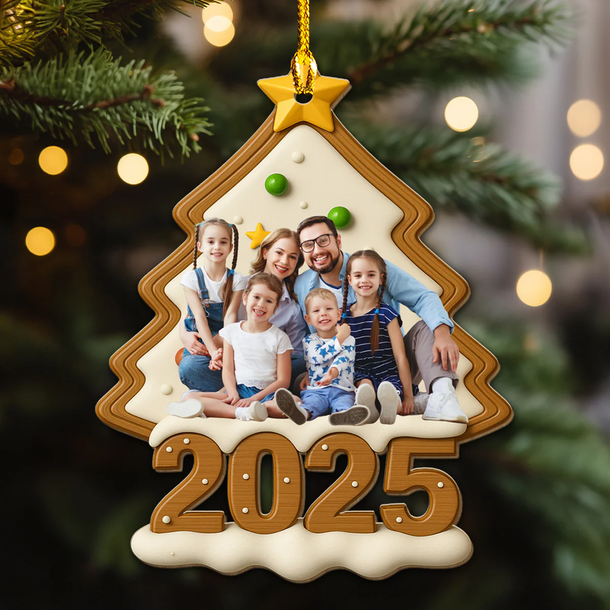Attached With Each Others - Personalized Custom Wood Ornament