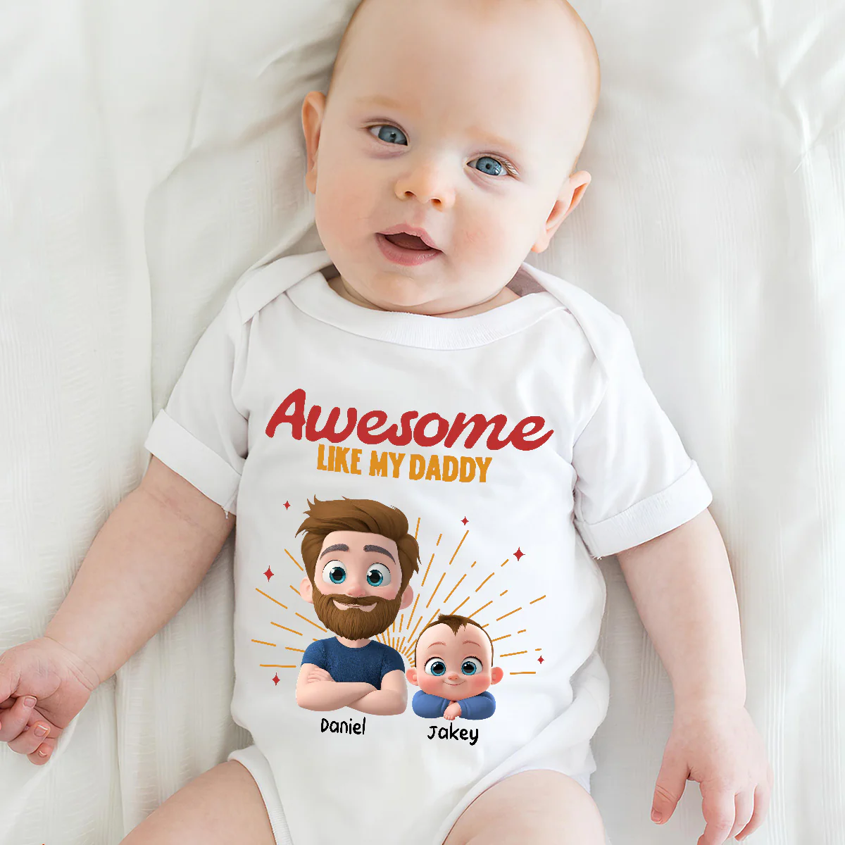 Awesome Baby Dad - Personalized Custom T-Shirt And Onesie - Image 11