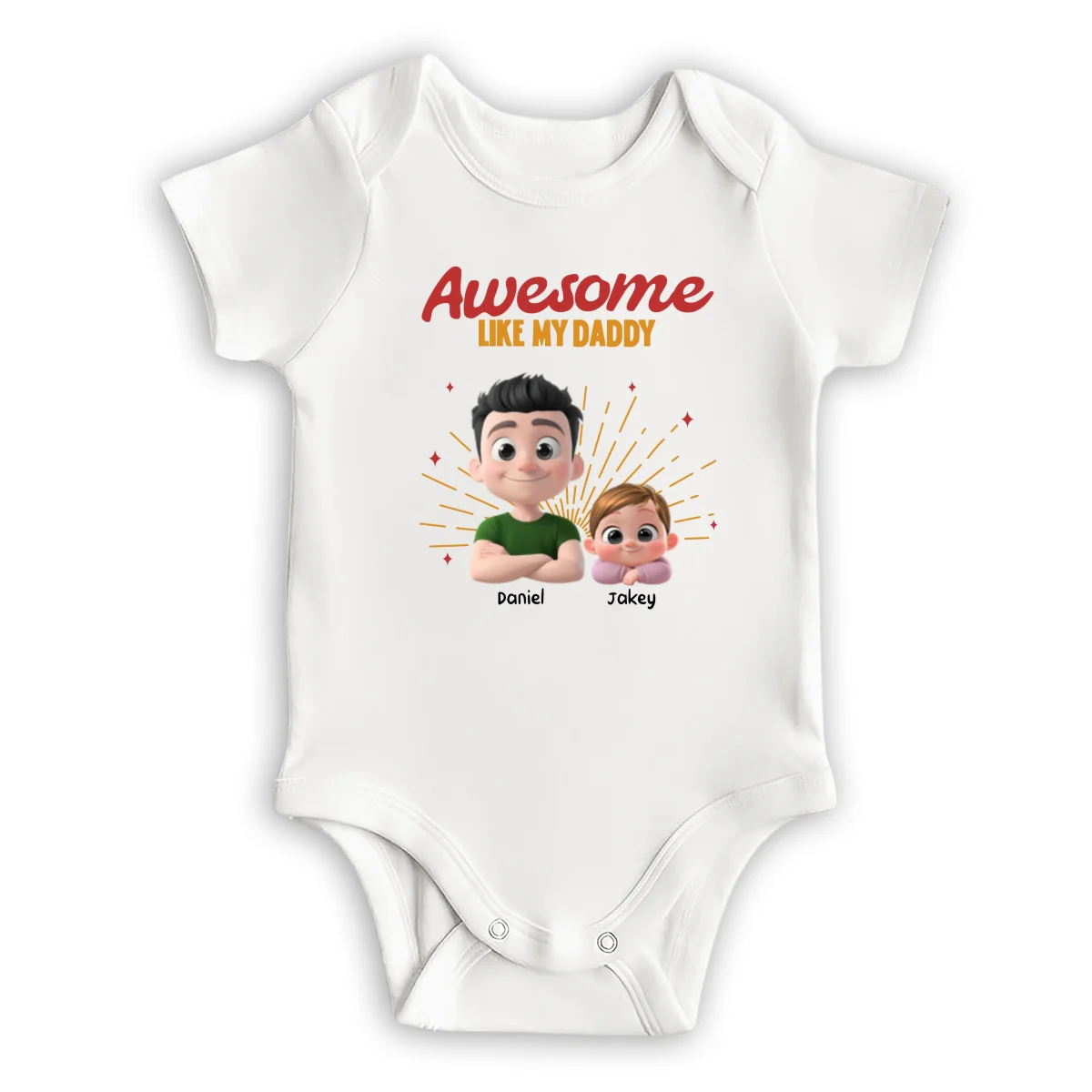 Awesome Baby Dad - Personalized Custom T-Shirt And Onesie - Image 12