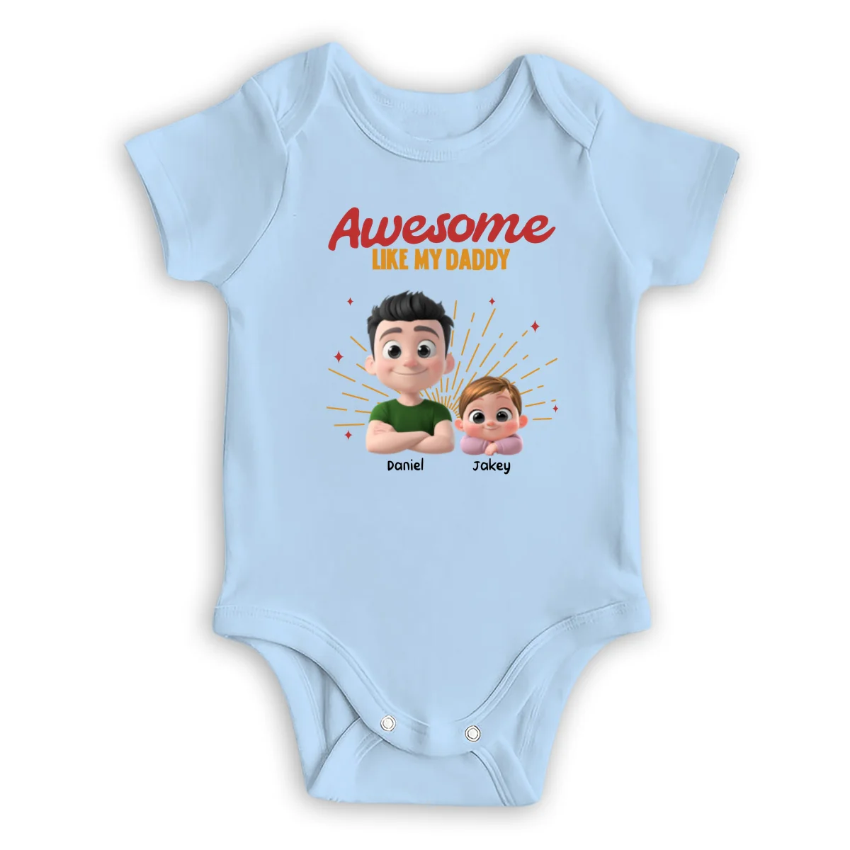 Awesome Baby Dad - Personalized Custom T-Shirt And Onesie - Image 14