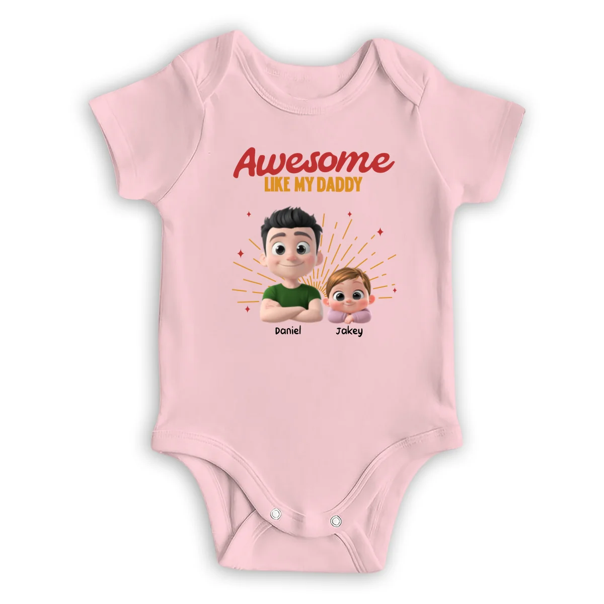 Awesome Baby Dad - Personalized Custom T-Shirt And Onesie - Image 15