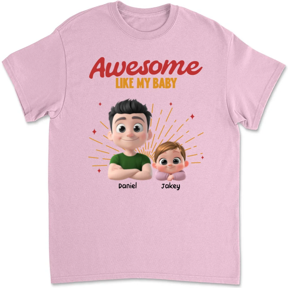 Awesome Baby Dad - Personalized Custom T-Shirt And Onesie - Image 8