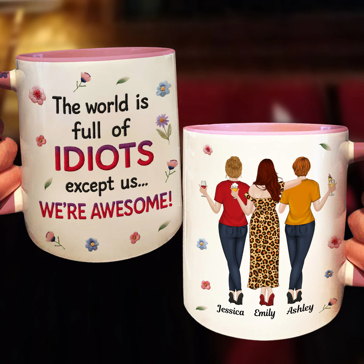Awesome Besties - Personalized Custom Accent Mug - Image 2