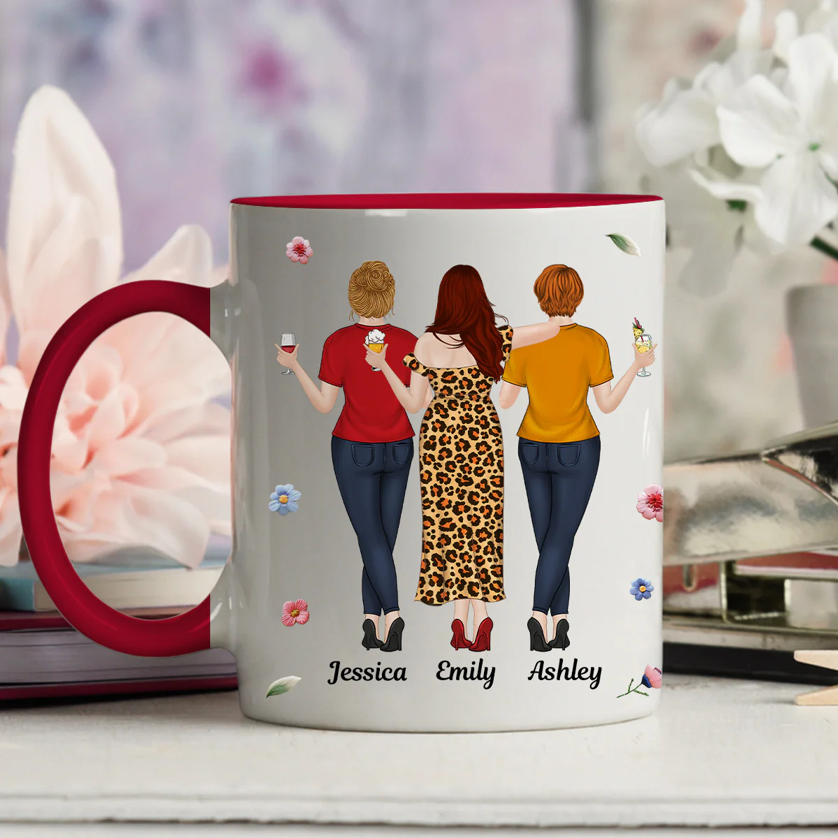 Awesome Besties - Personalized Custom Accent Mug - Image 4