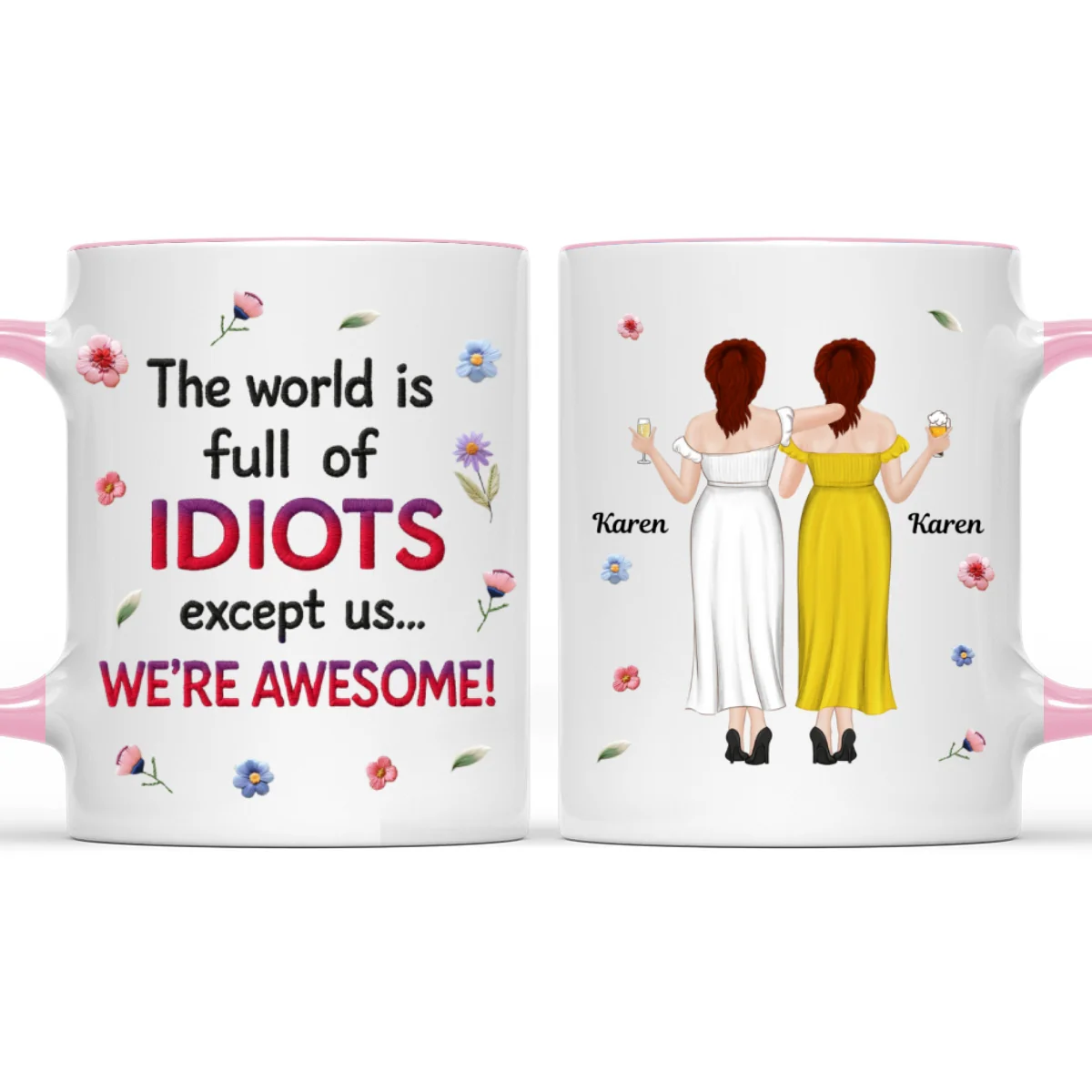 Awesome Besties - Personalized Custom Accent Mug - Image 8