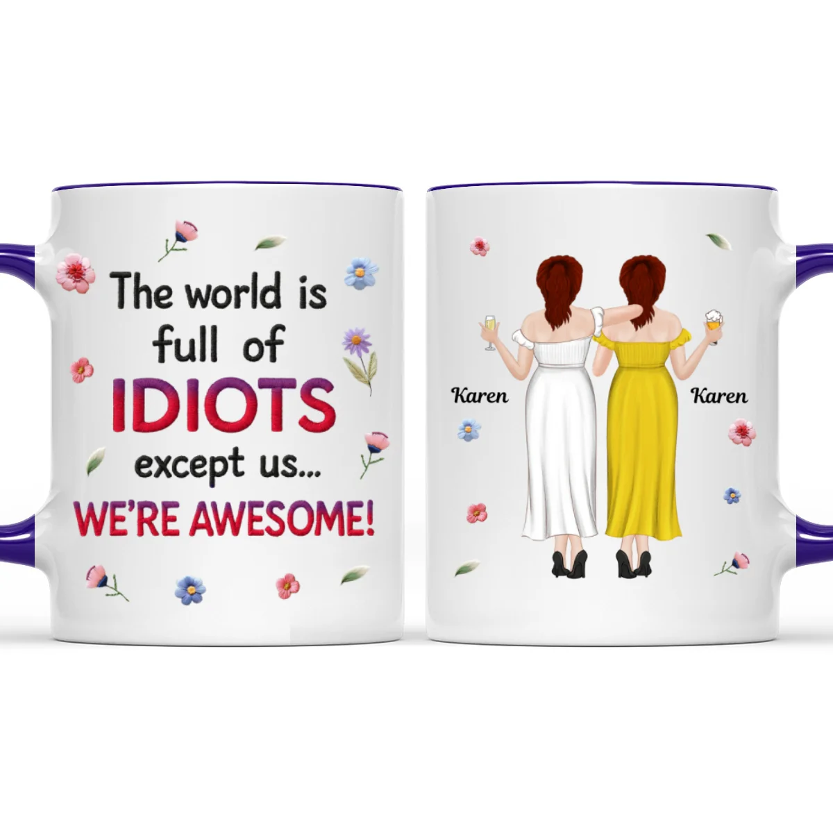 Awesome Besties - Personalized Custom Accent Mug - Image 9