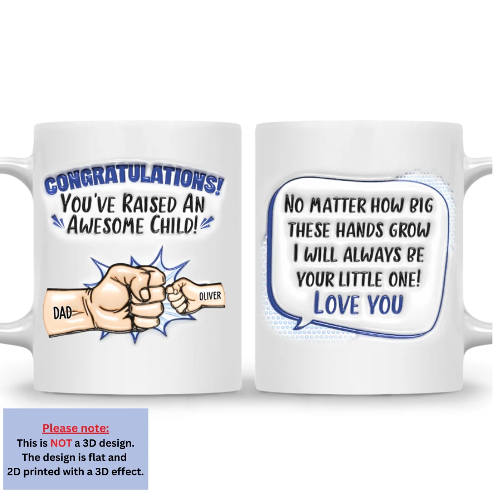Awesome Dad - Personalized Custom 3D Inflated Effect Mug - Image 7