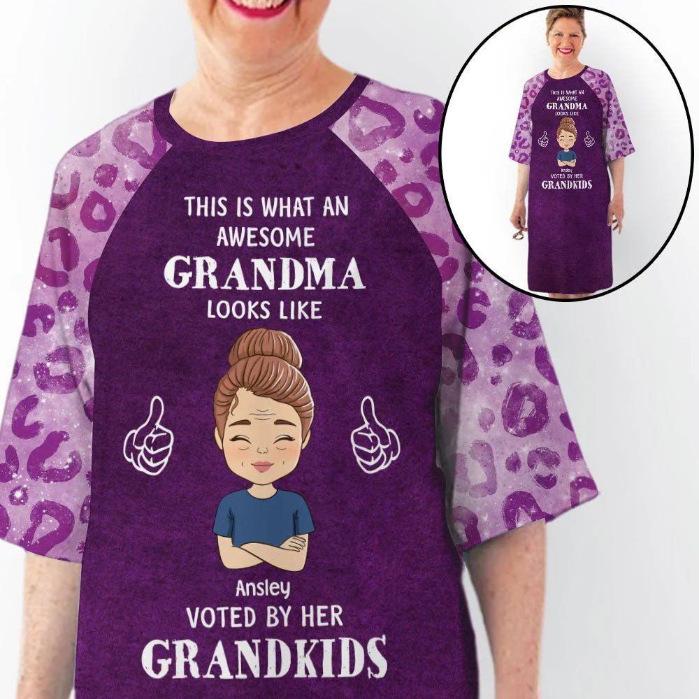 Awesome Grandma Look Like - Personalized Custom 3/4 Sleeve Dress - Image 2