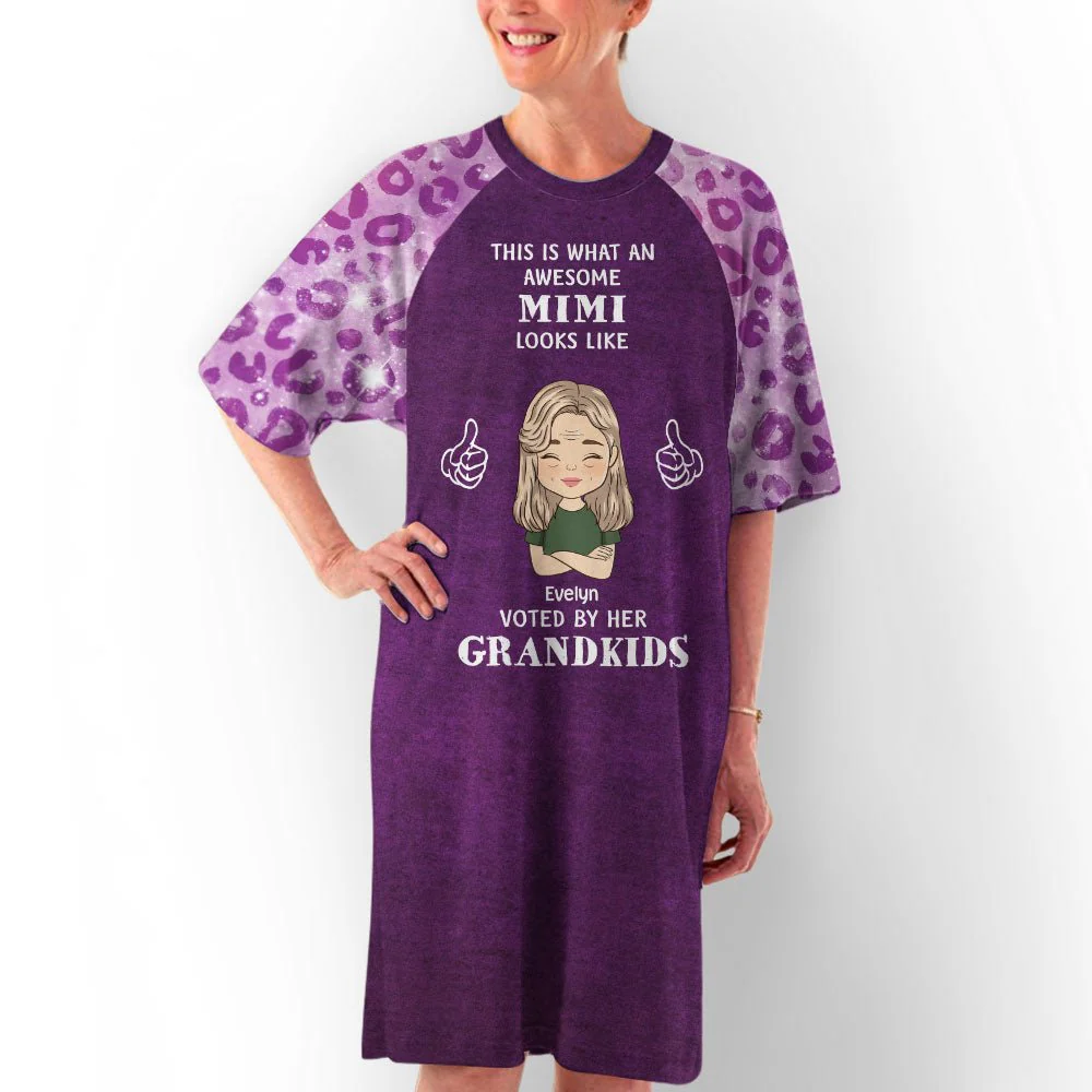 Awesome Grandma Look Like - Personalized Custom 3/4 Sleeve Dress - Image 3
