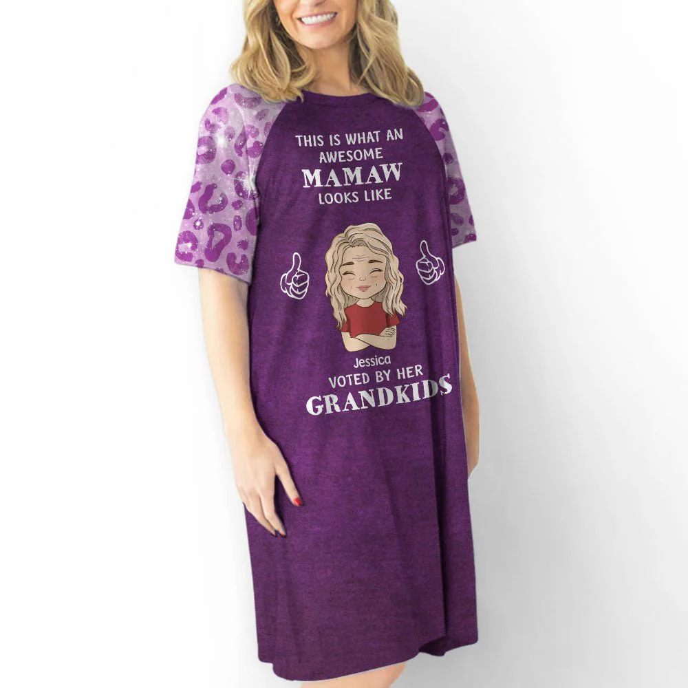 Awesome Grandma Look Like - Personalized Custom 3/4 Sleeve Dress - Image 4