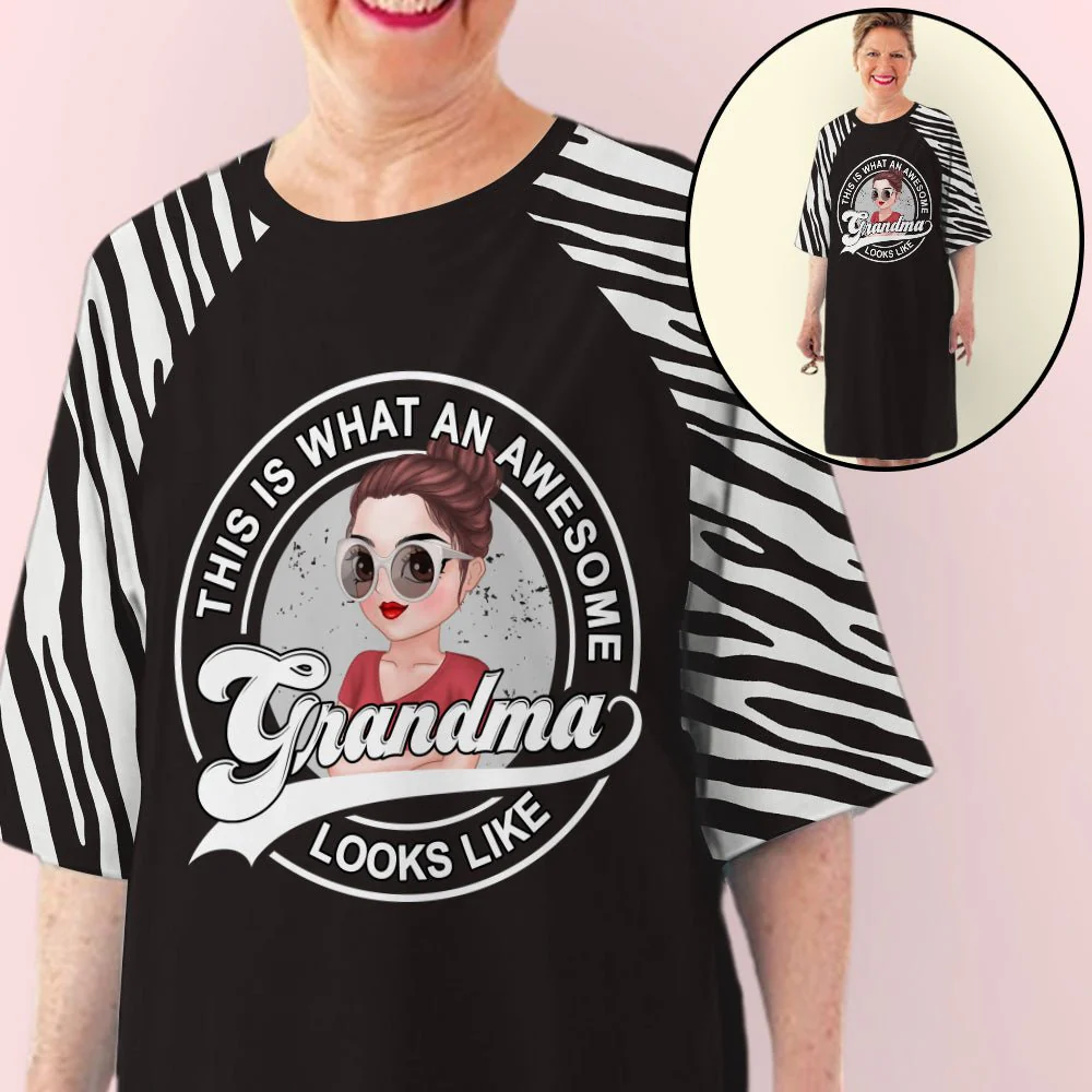 Awesome Grandma Looks Like - Personalized Custom 3/4 Sleeve Dress - Image 2