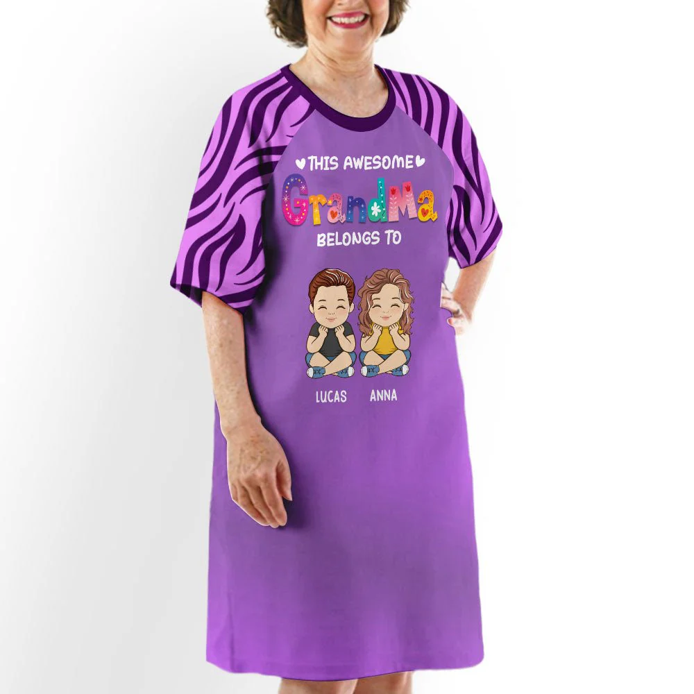 Awesome Grandma  - Personalized Custom 3/4 Sleeve Dress