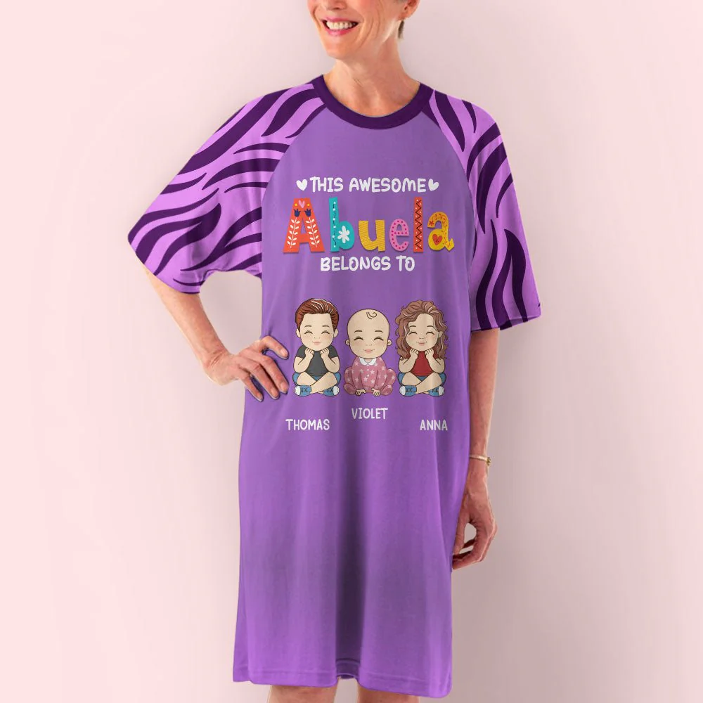 Awesome Grandma  - Personalized Custom 3/4 Sleeve Dress - Image 4