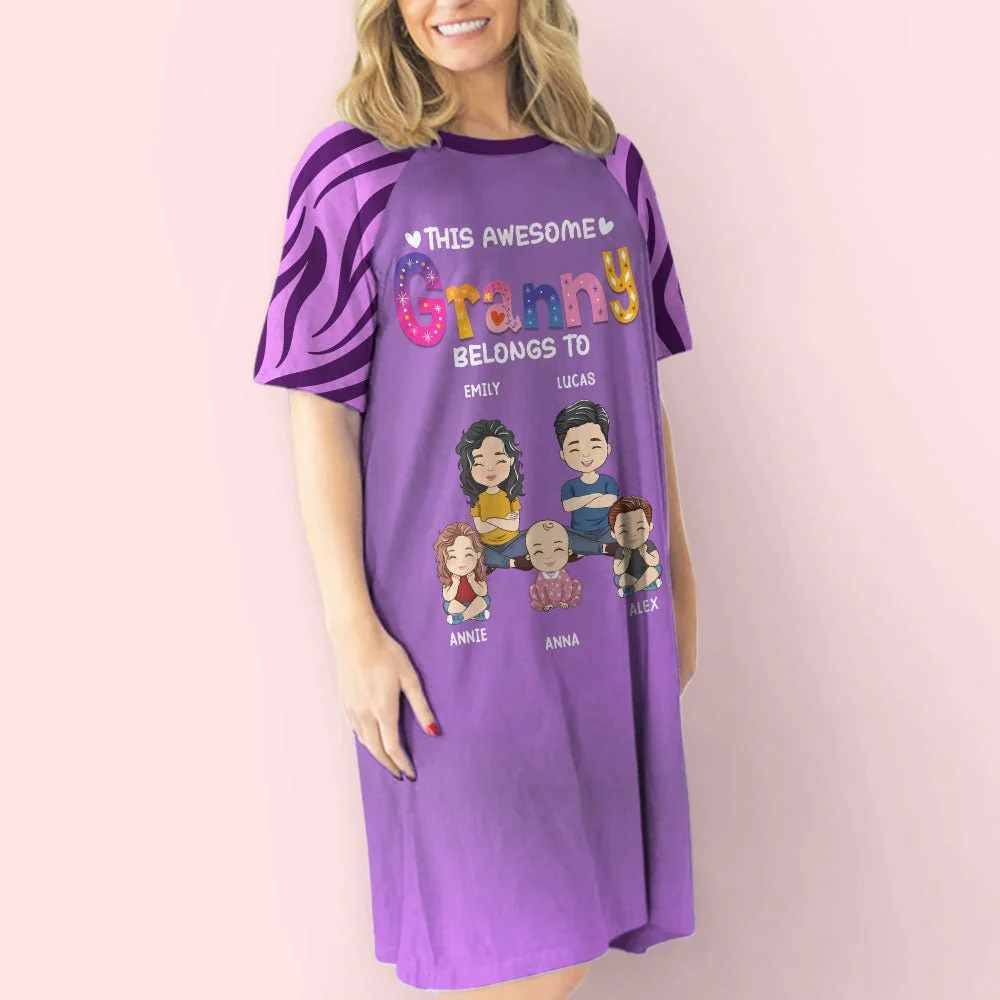 Awesome Grandma  - Personalized Custom 3/4 Sleeve Dress - Image 5