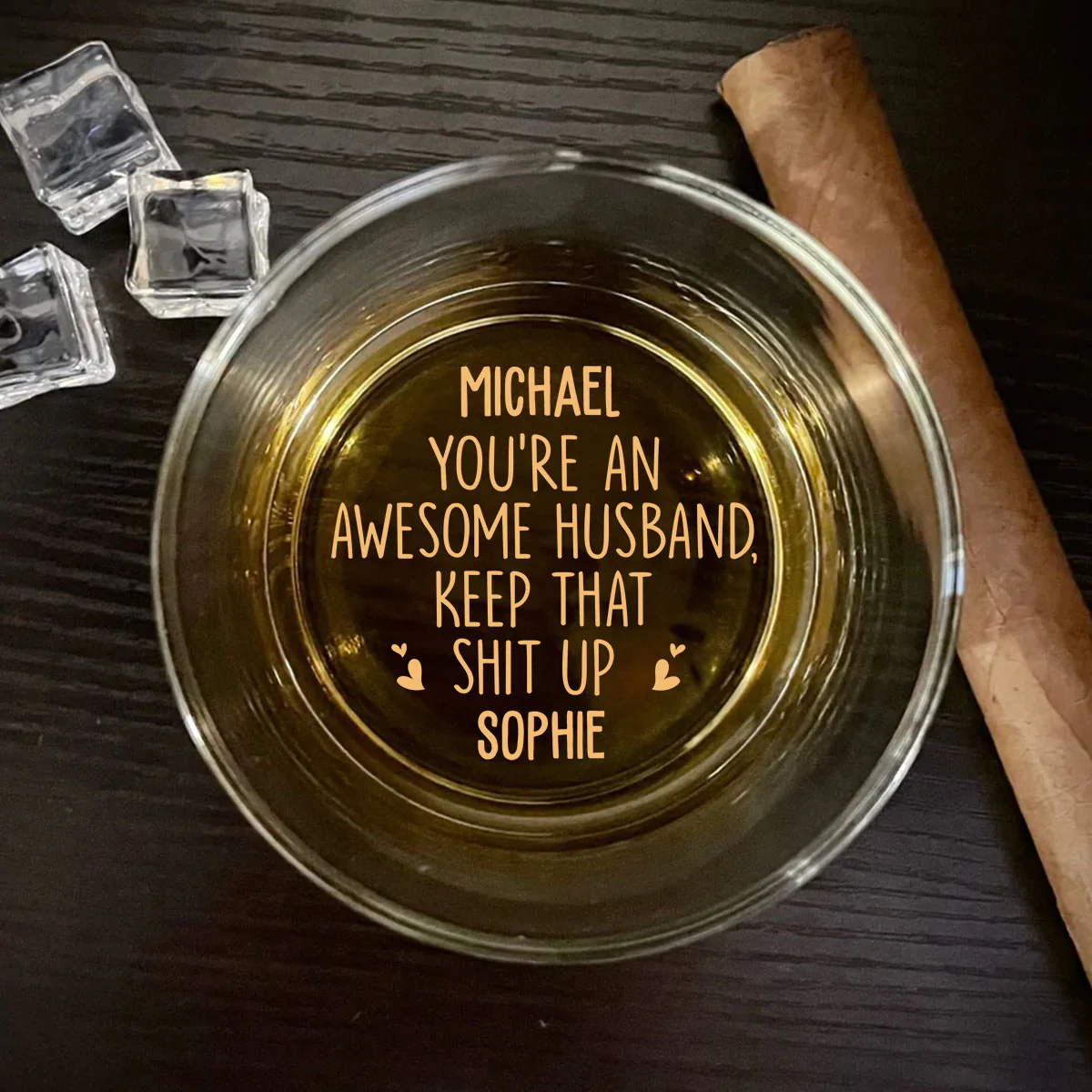 Awesome Husband - Personalized Custom Engraved Whiskey Glass - Image 4