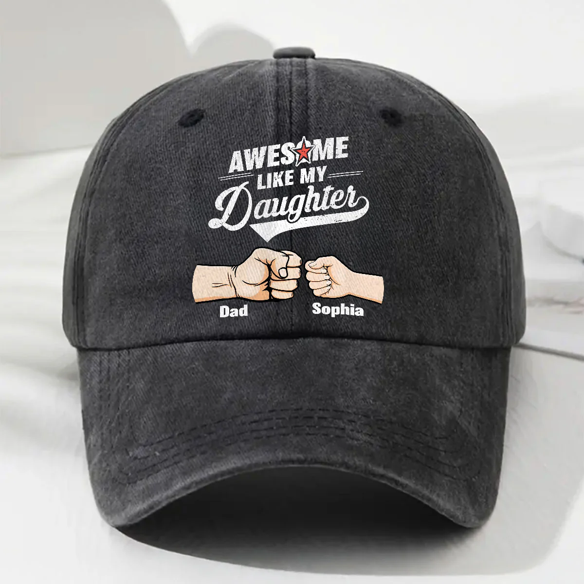 Awesome - Personalized Custom Vintage Washed Denim Cap