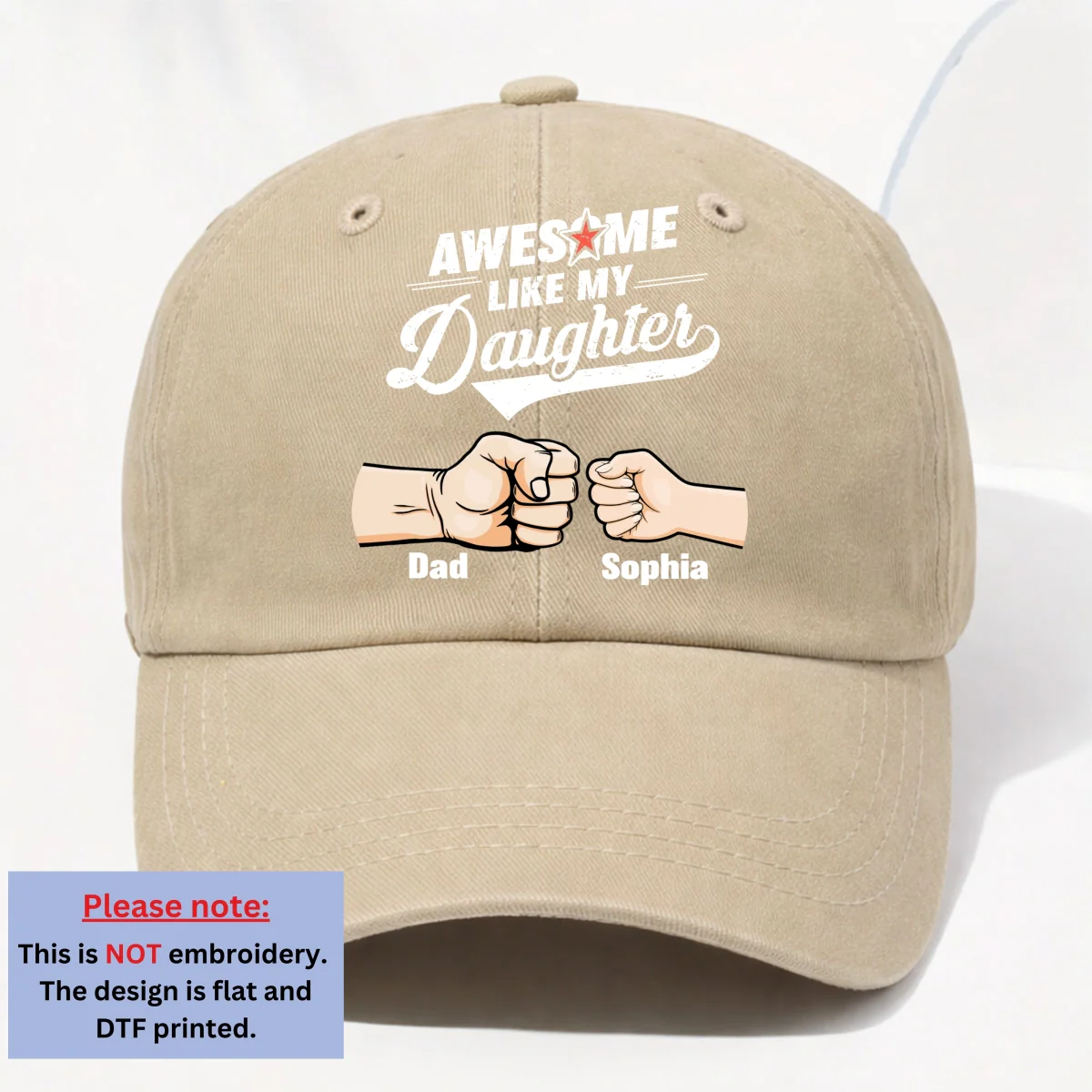 Awesome - Personalized Custom Vintage Washed Denim Cap - Image 10