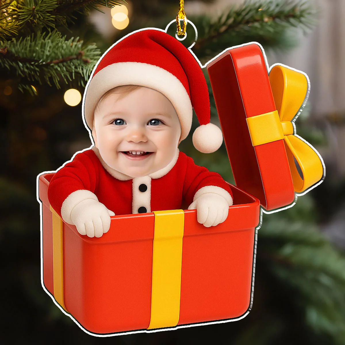 Baby Box - Personalized Custom Acrylic Ornament - Image 2