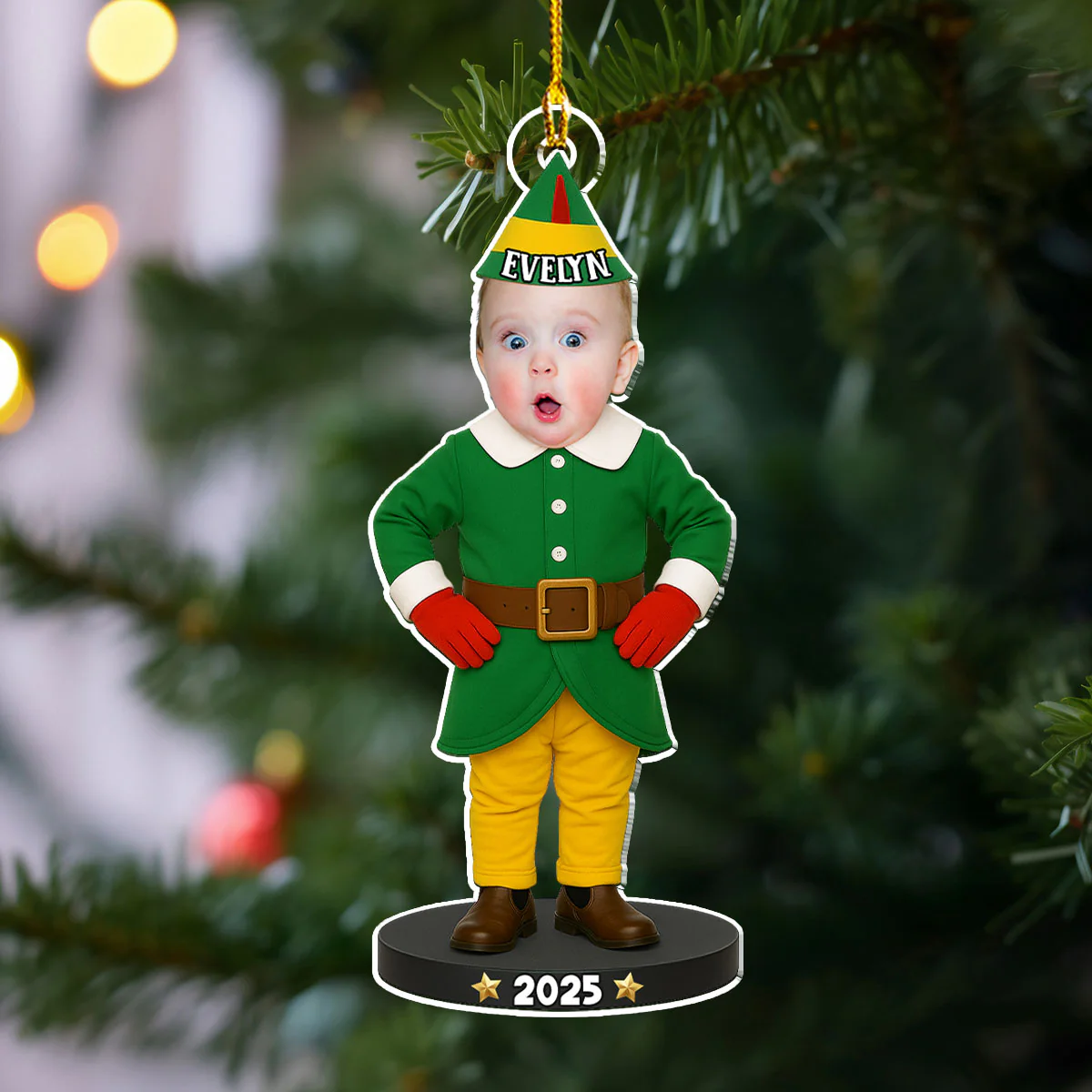 Baby Christmas - Personalized Custom Acrylic Ornament - Image 2