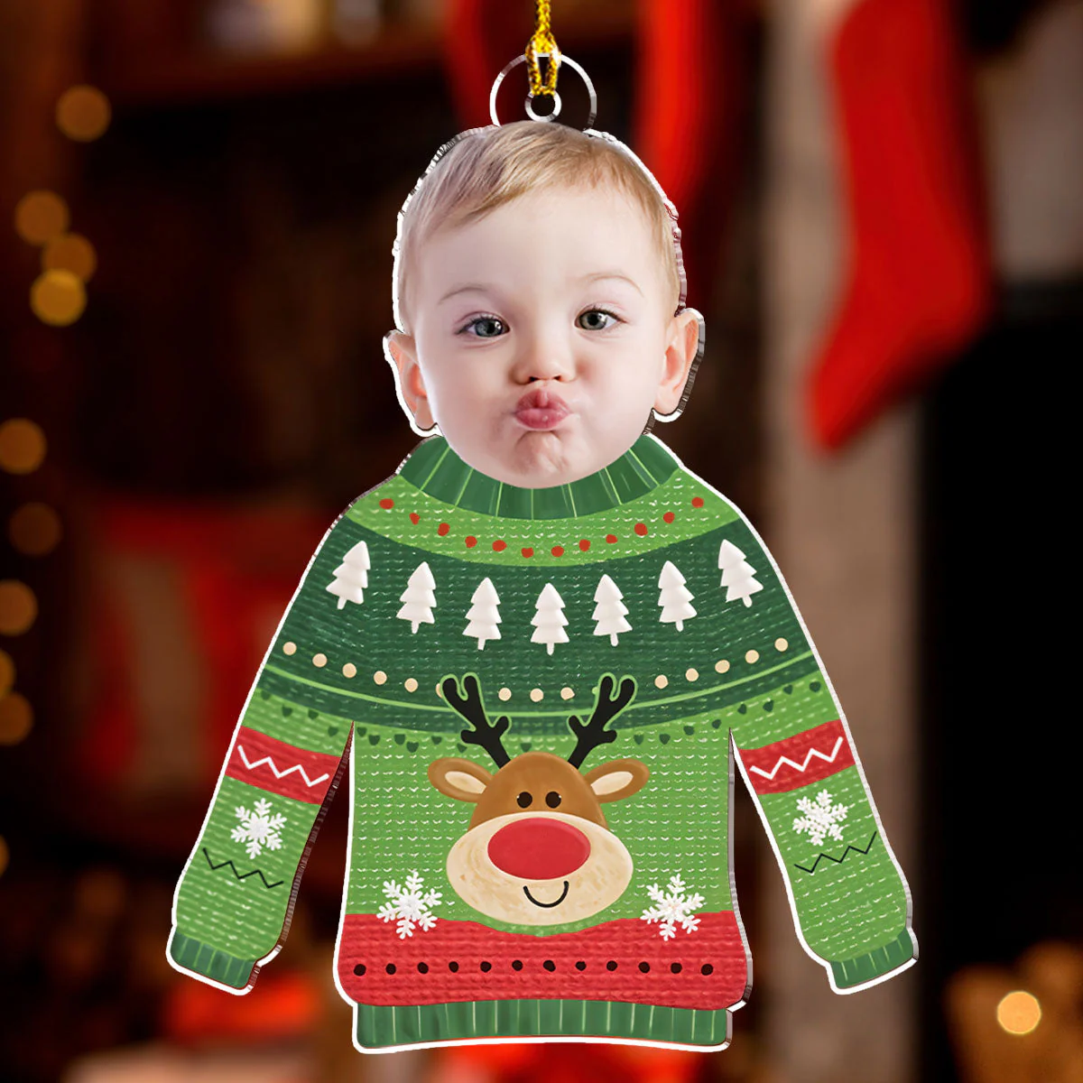 Baby Christmas - Personalized Custom Acrylic Ornament - Image 3