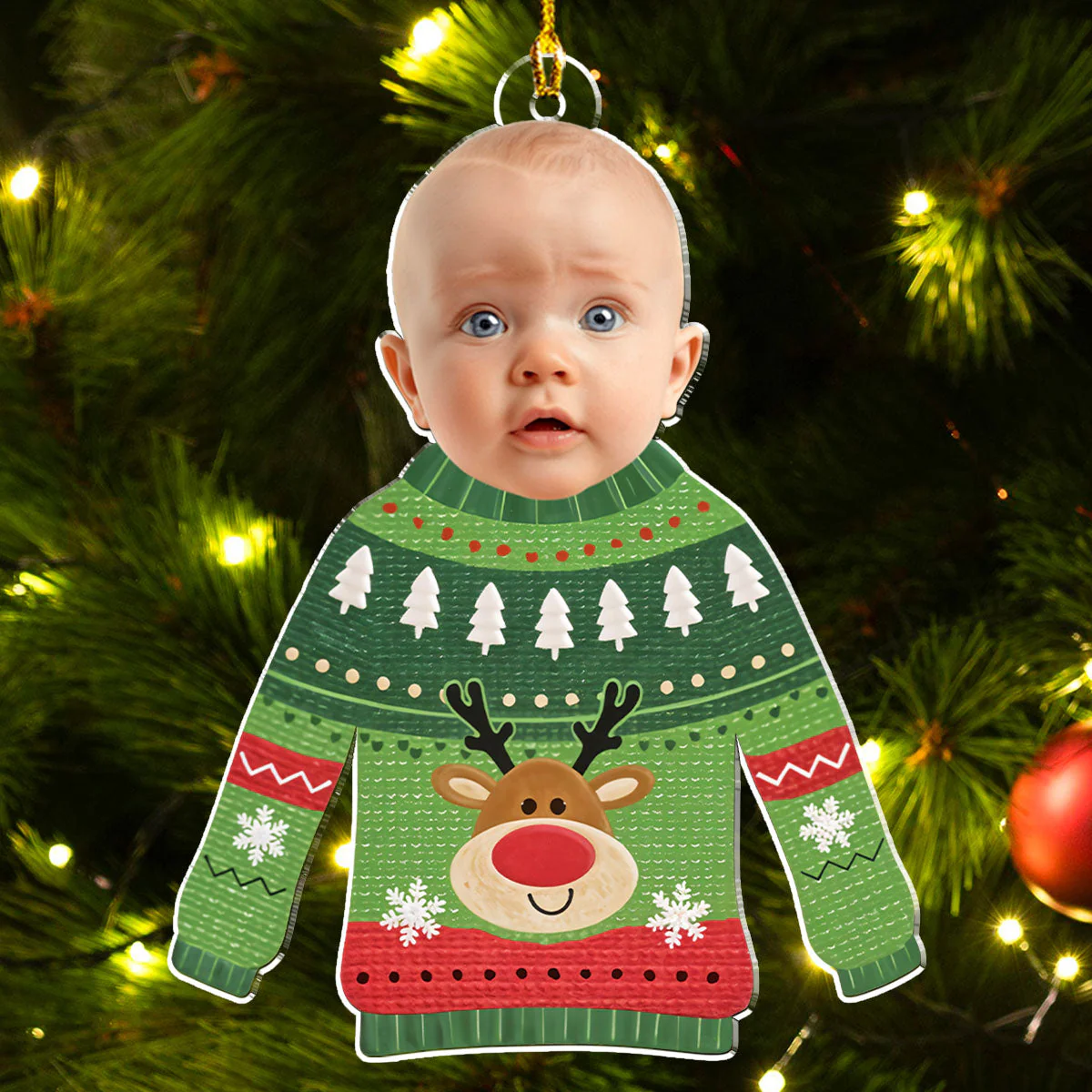 Baby Christmas - Personalized Custom Acrylic Ornament - Image 4