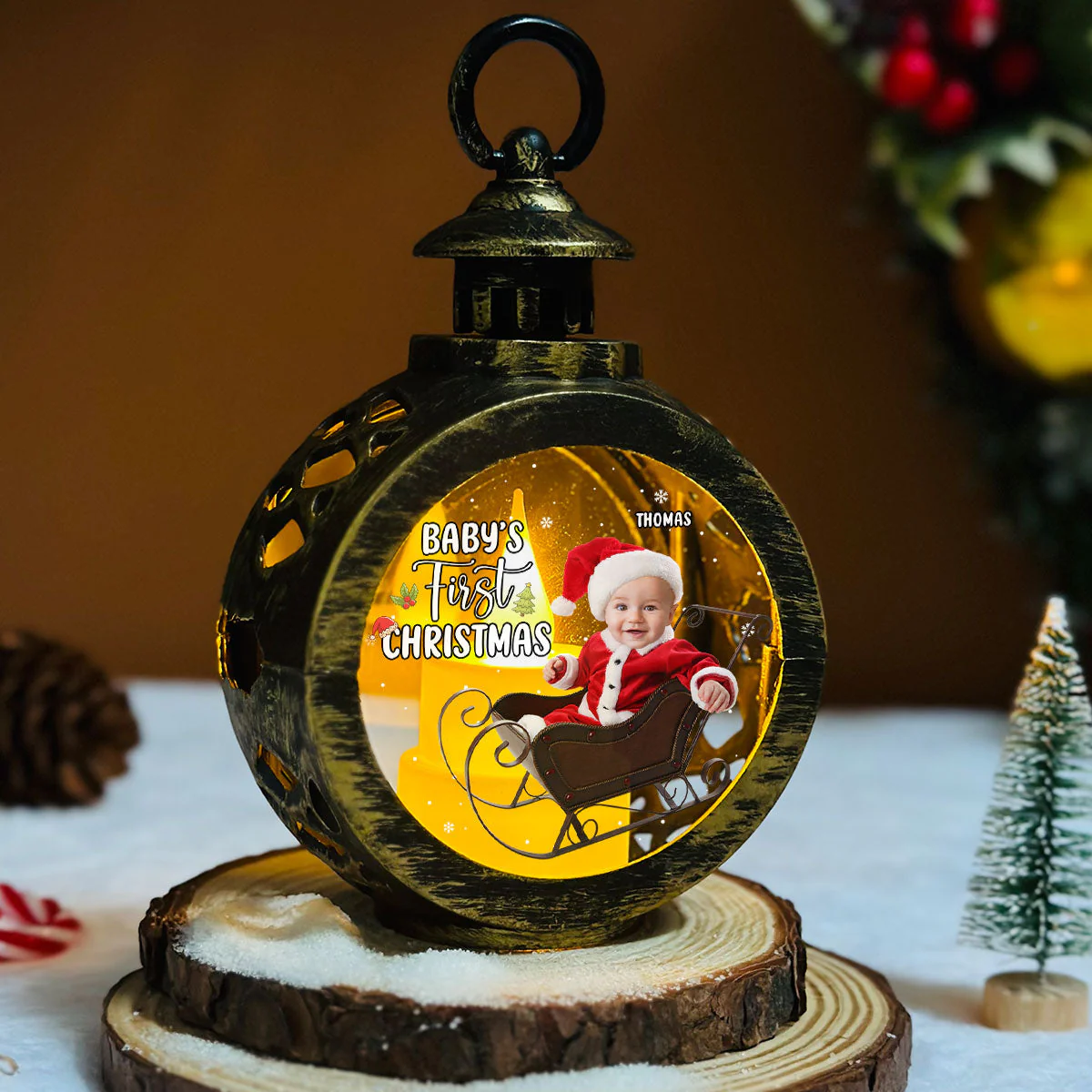 Baby Christmas - Personalized Custom Christmas Lantern - Image 5